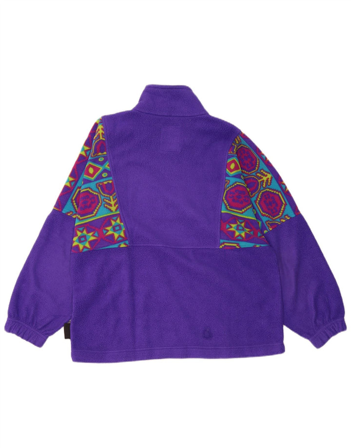 Cape Horn - Jersey de forro polar con cuello y cremallera para hombre, color morado medio, geométrico
