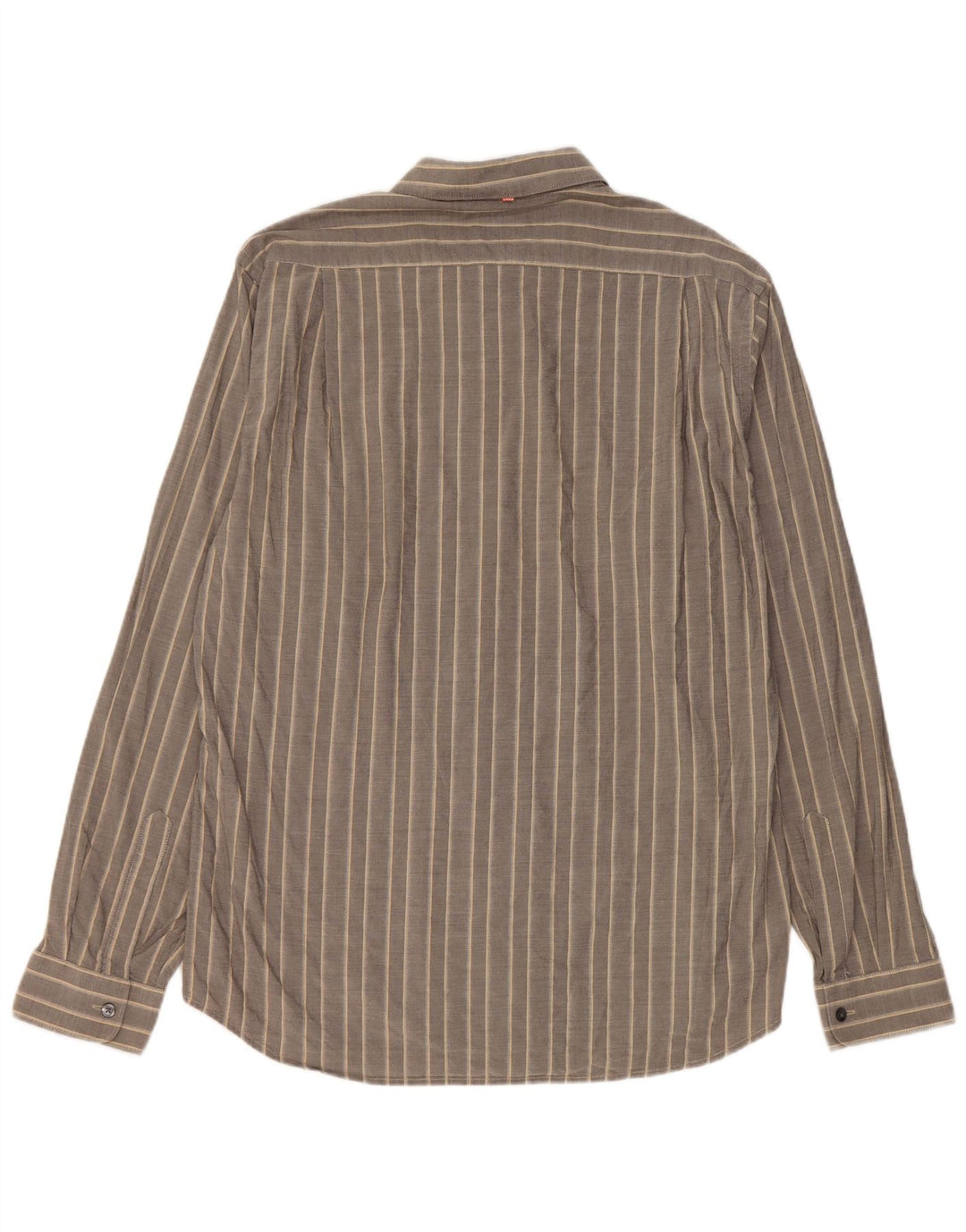 Camisa Hugo Boss Hombre Grande Algodón A Rayas Gris
