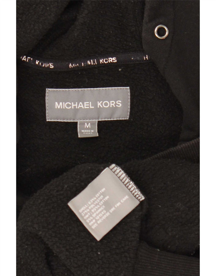 Michael Kors Suéter con capucha y cremallera gráfica para hombre Algodón negro mediano