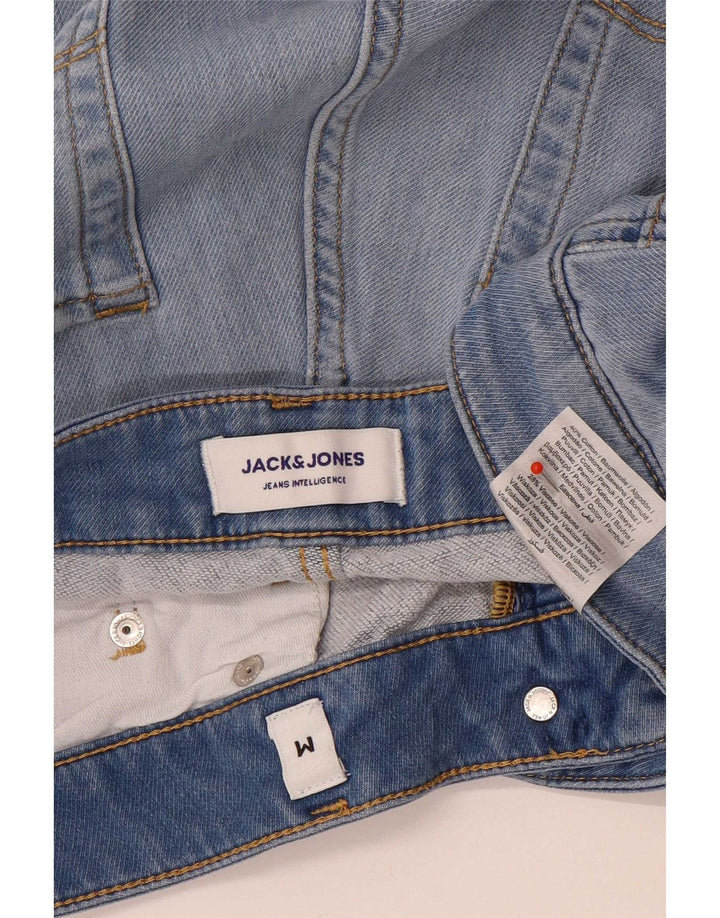 Jack & Jones Hombre Shorts De Mezclilla Desgastados Medio W32 Algodón Azul