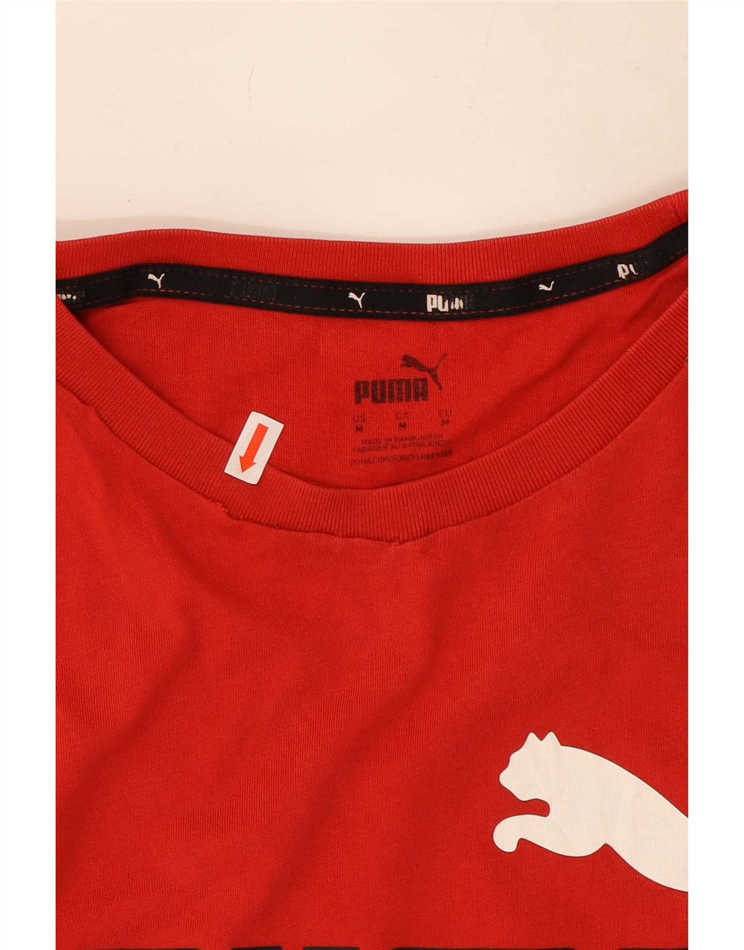 Puma - Camiseta gráfica para hombre, parte superior de algodón rojo mediano