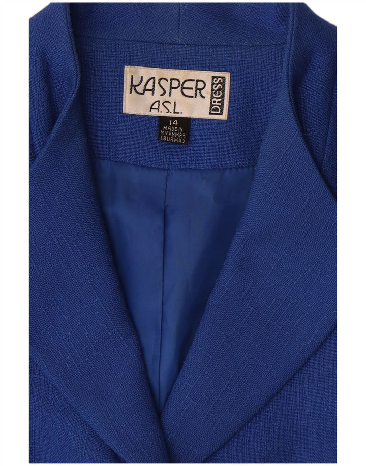 Kasper Chaqueta Blazer de Manga Corta con 4 Botones para Mujer UK 44 Grande Azul