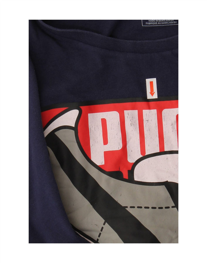 PUMA Camiseta gráfica para hombre Top XL Algodón azul marino