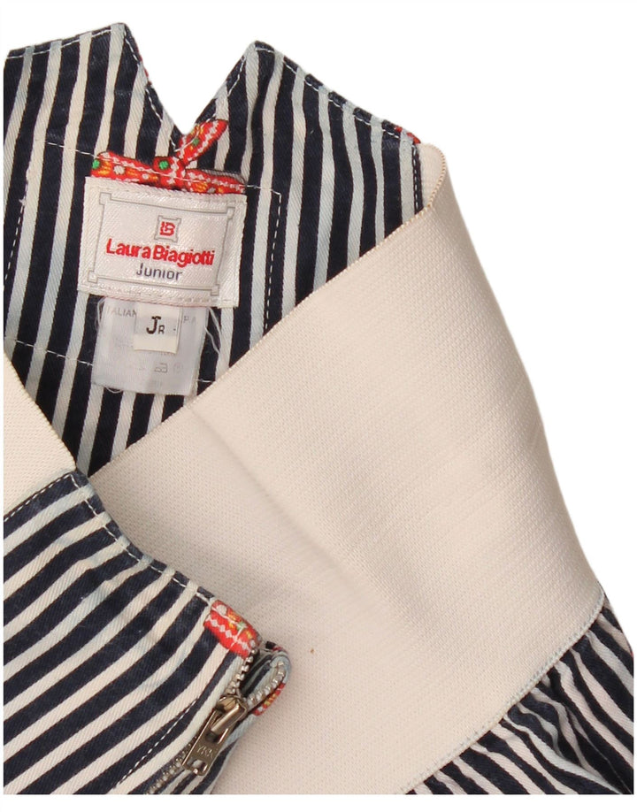 Laura Biagiotti Pantalones Cortos para Niña 7-8 Años W23 L17 Azul Marino Rayas