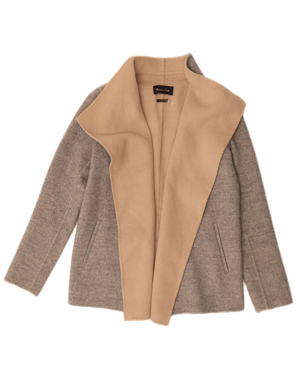 Massimo Dutti Chaqueta Americana Abierta Extragrande para Mujer UK 6 XS Gris Colorblock
