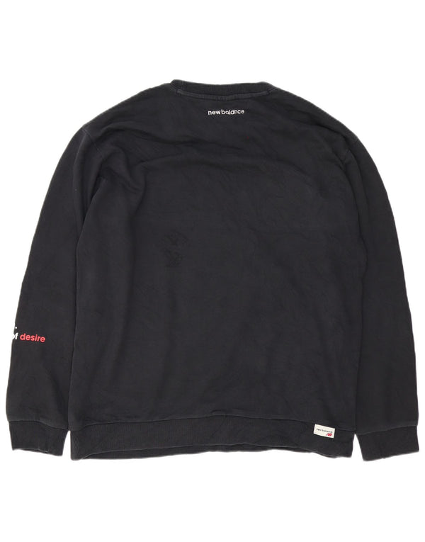 New Balance Sudadera gráfica para hombre Jumper 2XL Algodón negro