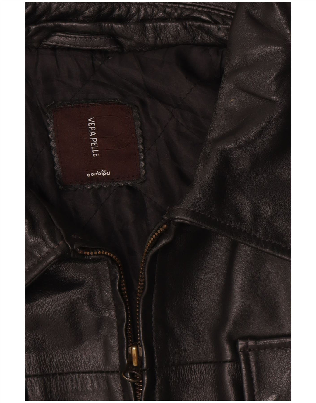Conbipel Chaqueta de cuero para hombre UK 40 Large Cuero negro