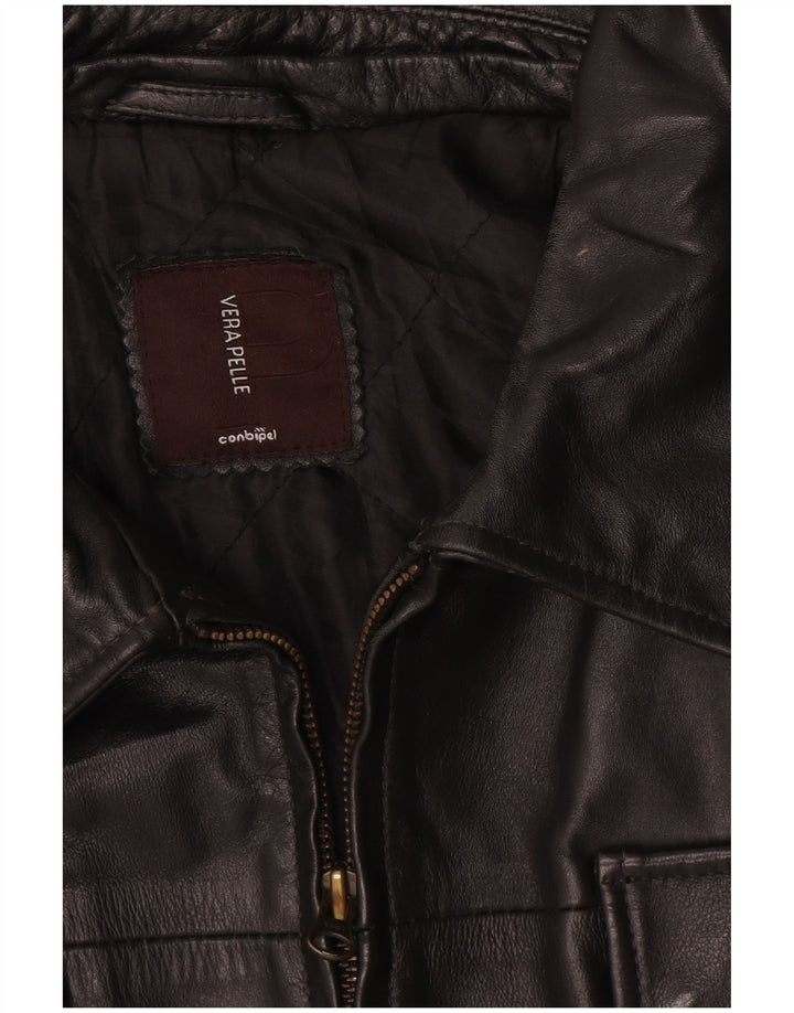 Conbipel Chaqueta de cuero para hombre UK 40 Large Cuero negro