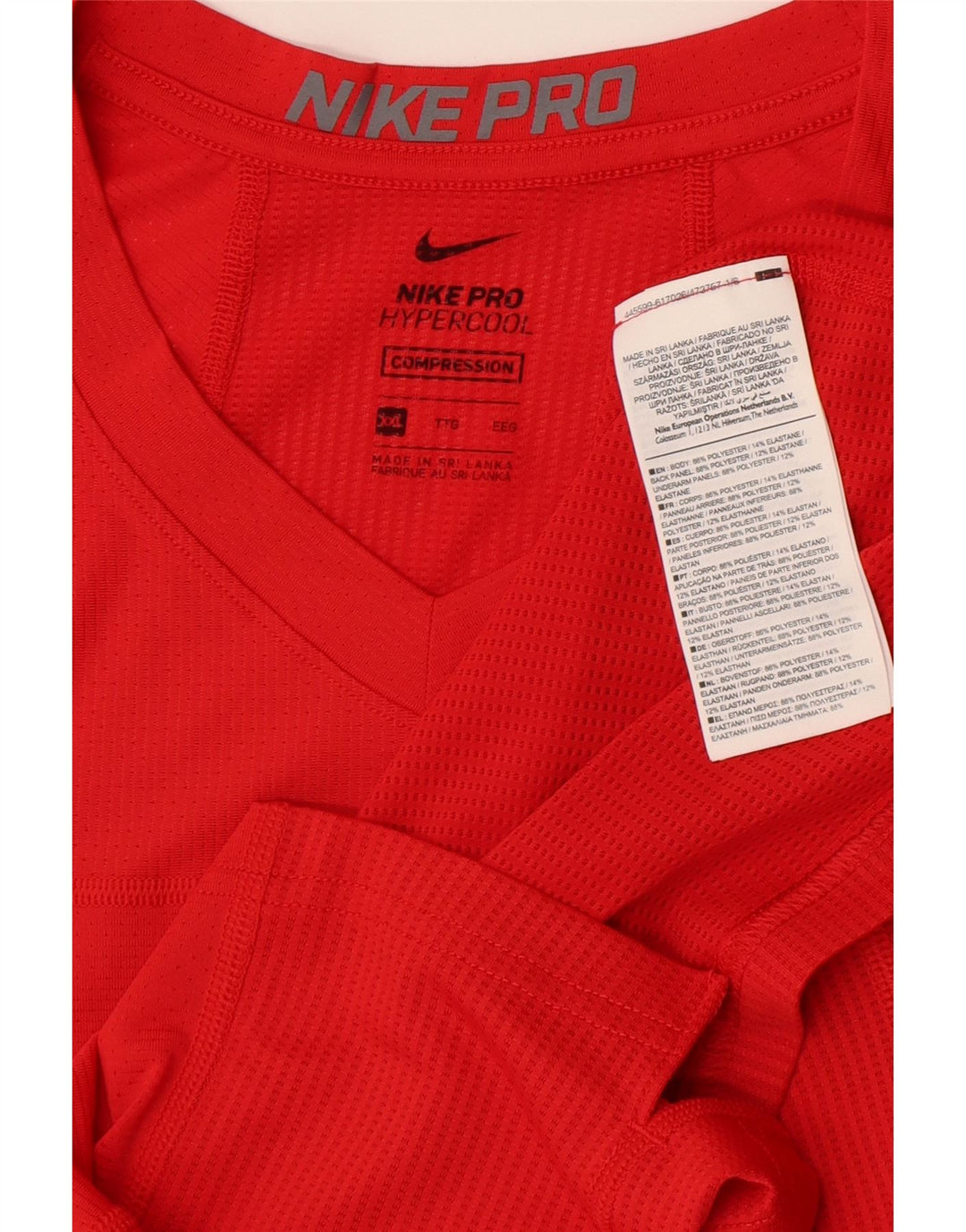 Nike Camiseta de compresión para mujer Top UK 20 2XL Rojo Poliéster