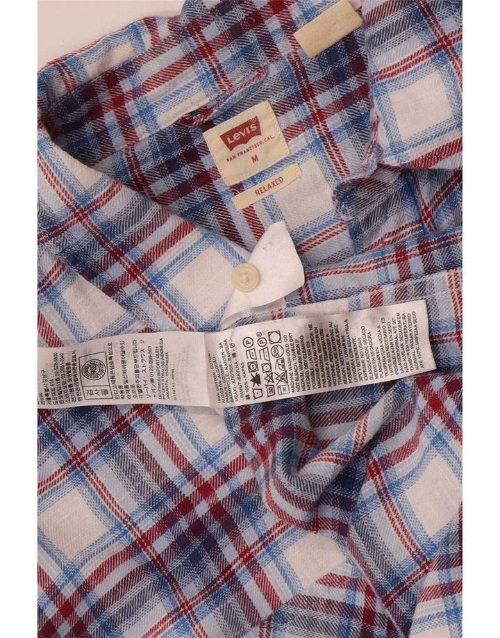 Levi's Hombre Camisa De Franela De Algodón A Cuadros Azul Medio