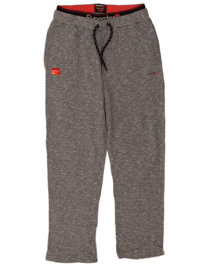 SUPERDRY Pantalón de chándal regular fit de algodón moteado gris medio para hombre