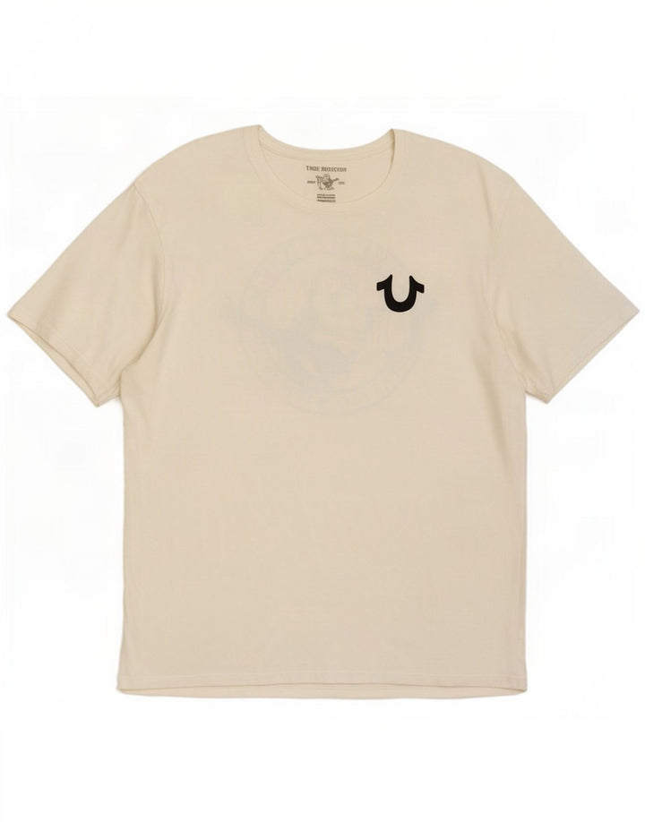 True Religion Camiseta gráfica para hombre Top XL Algodón blanco