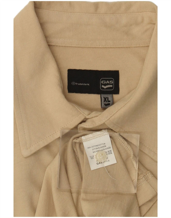 Camisa Gas Hombre XL Algodón Beige