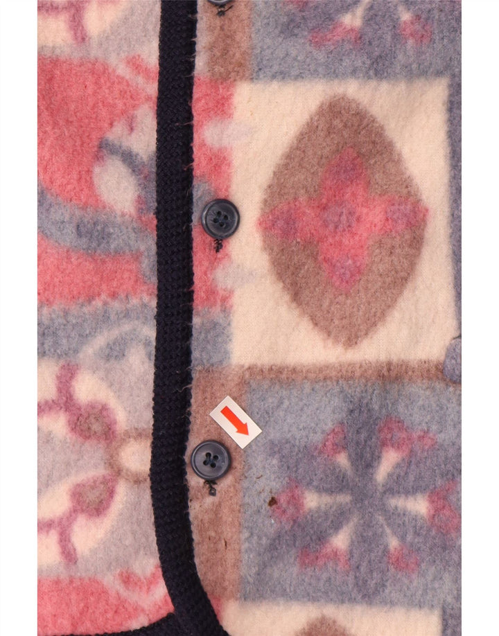 VINTAGE Hombres Fleece Gilet Reino Unido 42 XL Poliéster Fair Isle multicolor