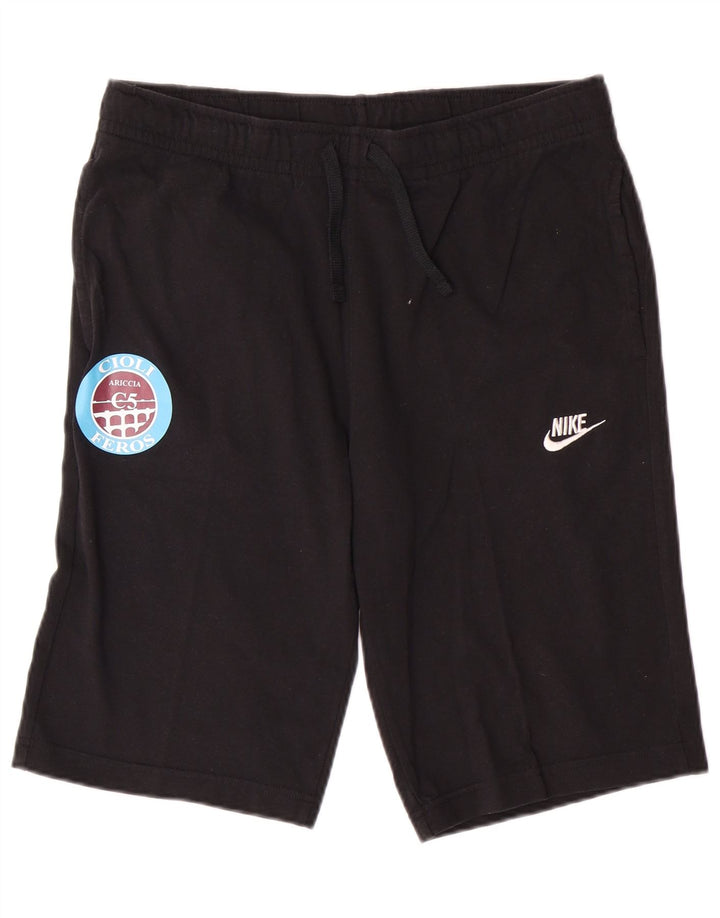 Pantalones cortos deportivos NIKE para hombre, algodón negro mediano