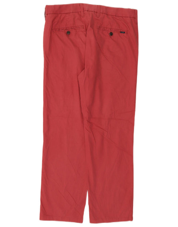 Marks & Spencer Pantalón de traje regular recto para hombre W32 L28 Algodón rosa