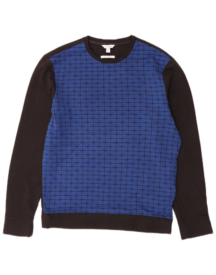 CALVIN KLEIN Sudadera Jumper para hombre XS Azul Geométrico Algodón