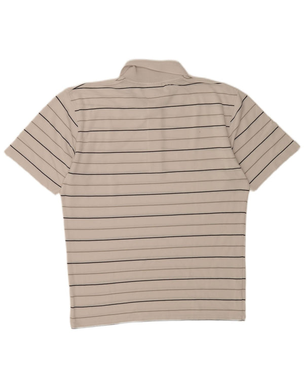 Polo Lacoste para hombre talla 4 mediano blanco a rayas
