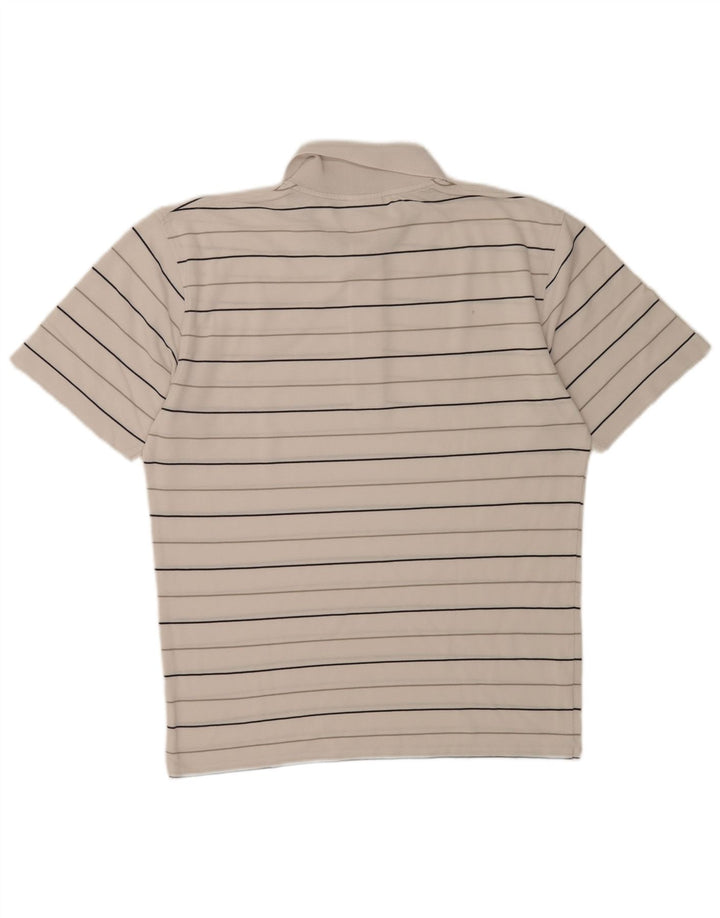 Polo Lacoste para hombre talla 4 mediano blanco a rayas
