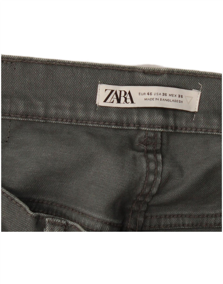 Zara Vaqueros Slim para Hombre EU 46 XL W36 L30 Gris