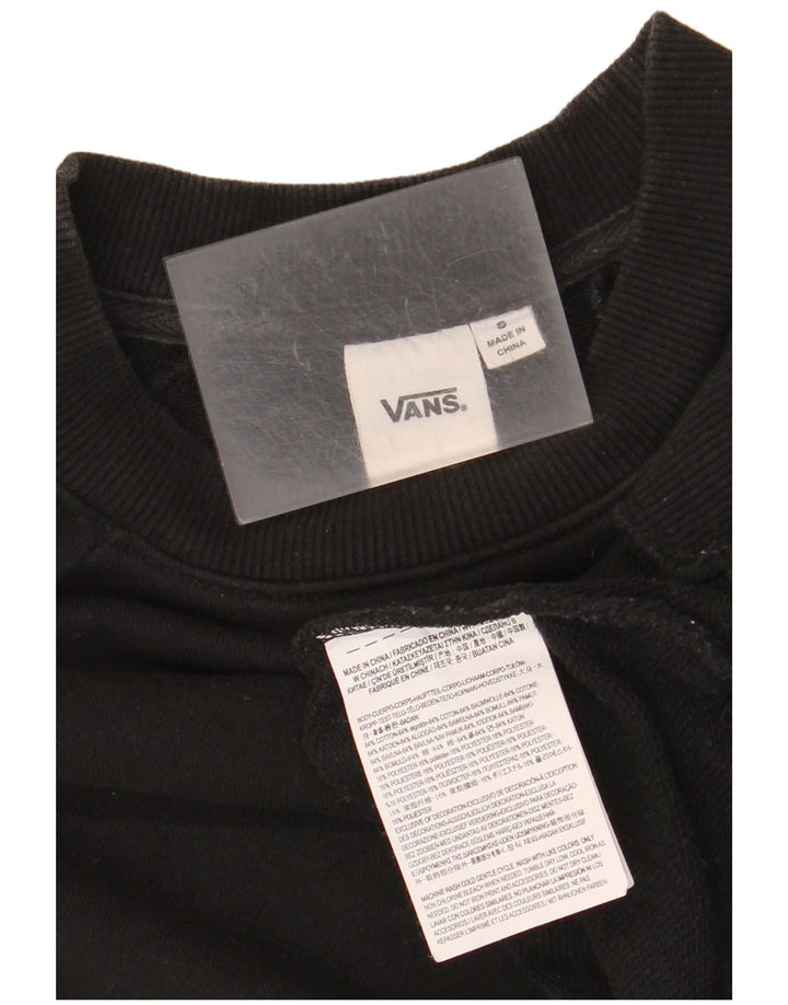 Vans Sudadera extragrande con gráfico para mujer, talla 10, algodón negro pequeño