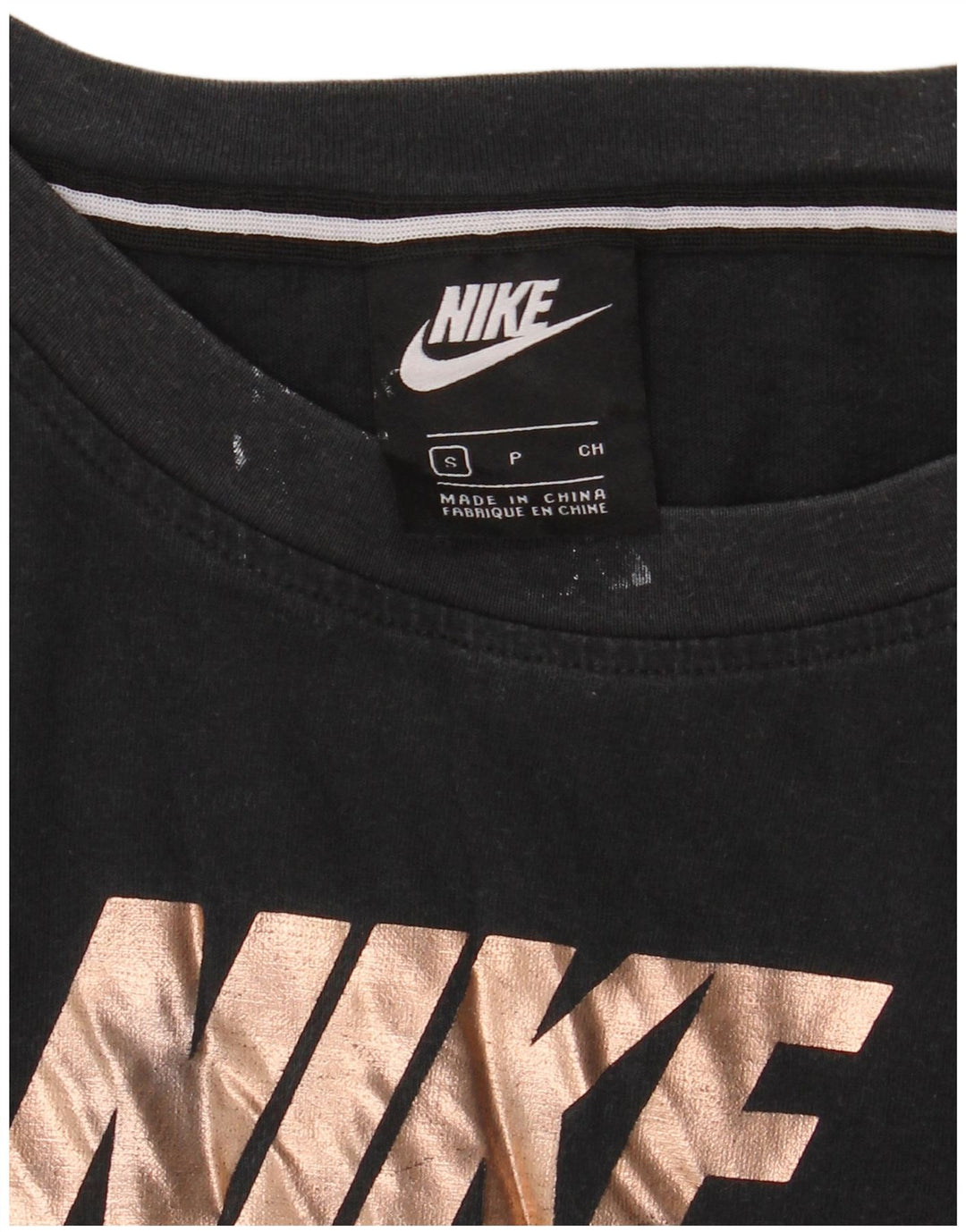 NIKE Camiseta gráfica extragrande para mujer UK 10 Small Black