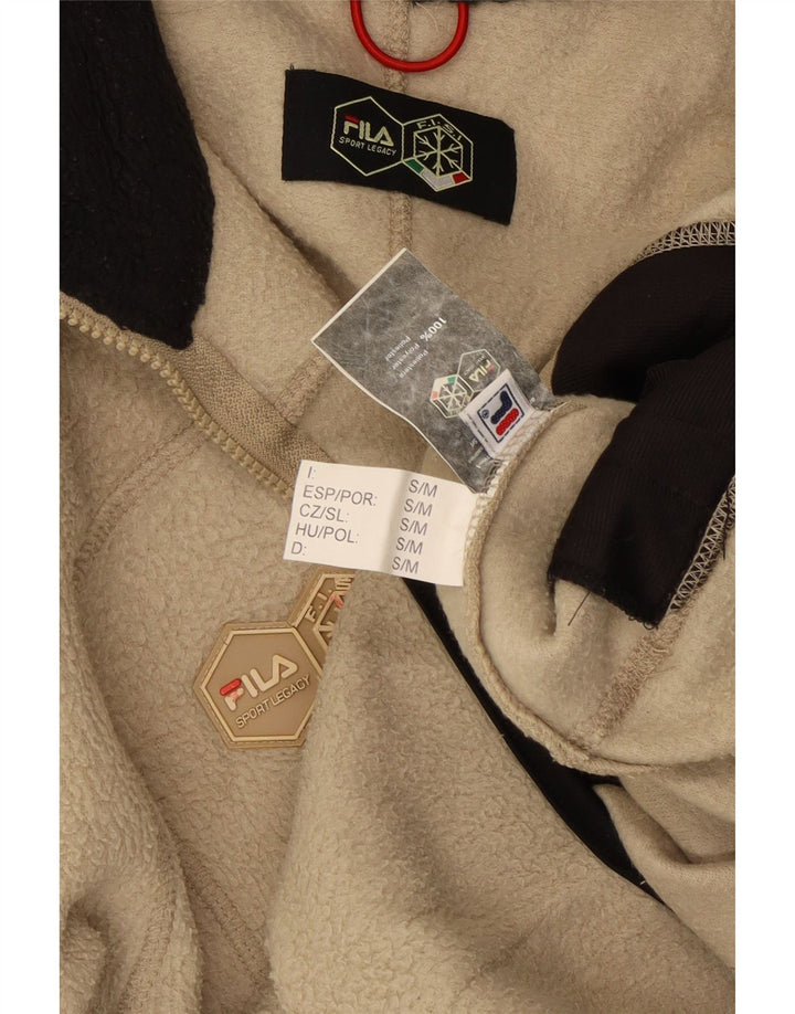 Fila Chaqueta polar para hombre UK 36 Small Beige Colorblock Poliéster