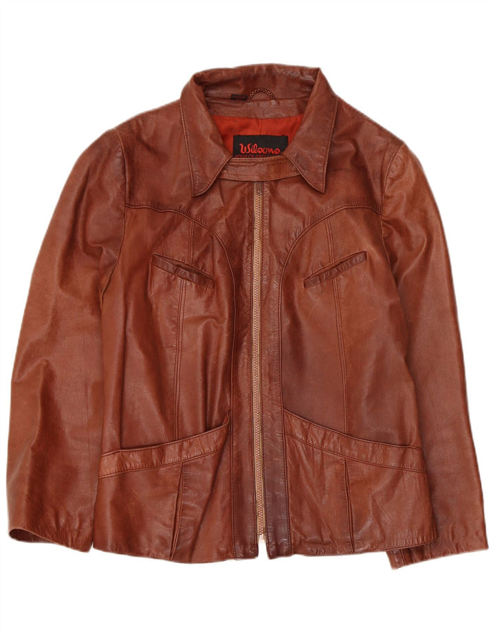 Chaqueta de cuero para mujer Wilsons IT 44 Cuero marrón medio