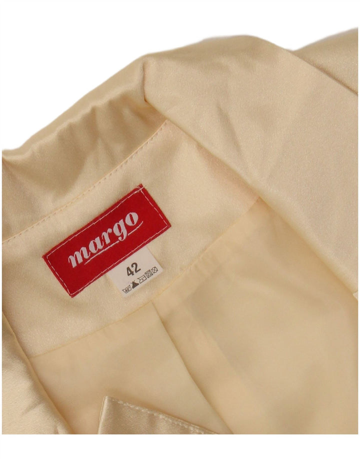Vintage Mujer 1/2 Manga Bolero Top IT 42 Medio Blanco Apagado