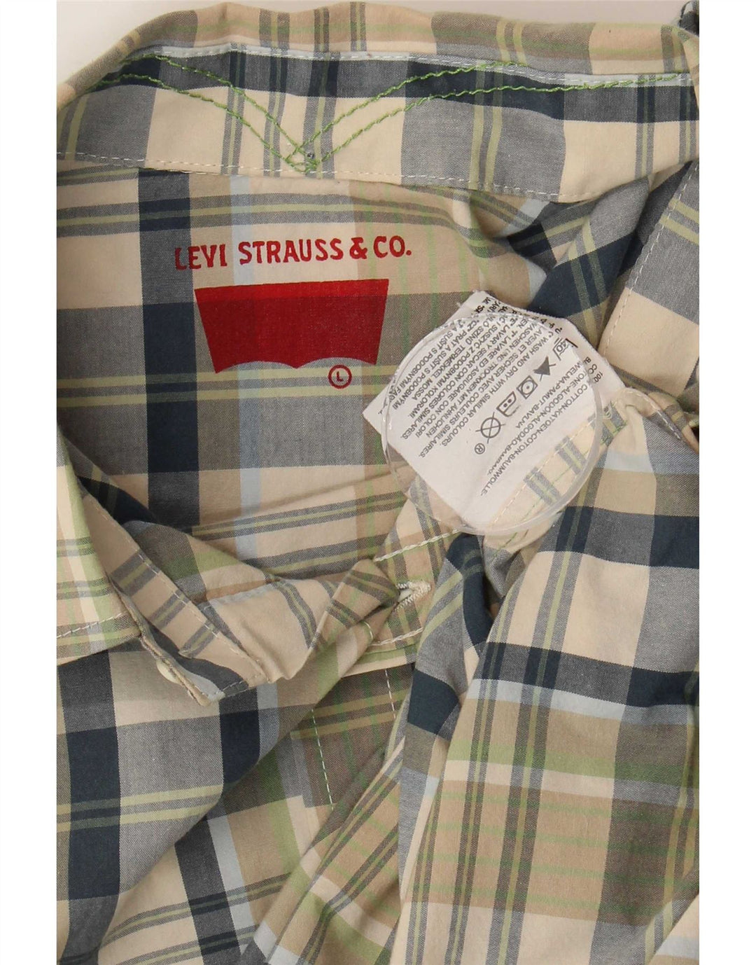Camisa Levi's Hombre De Manga Corta De Algodón A Cuadros Verdes Grandes