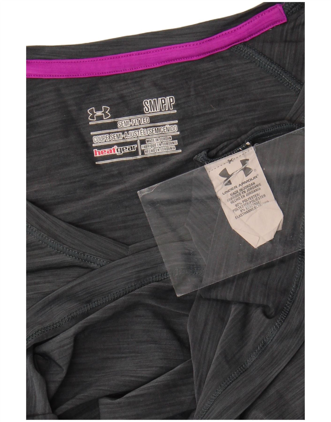 Under Armour Mujer Heat Gear Camiseta Top UK 10 Small Gris Poliéster