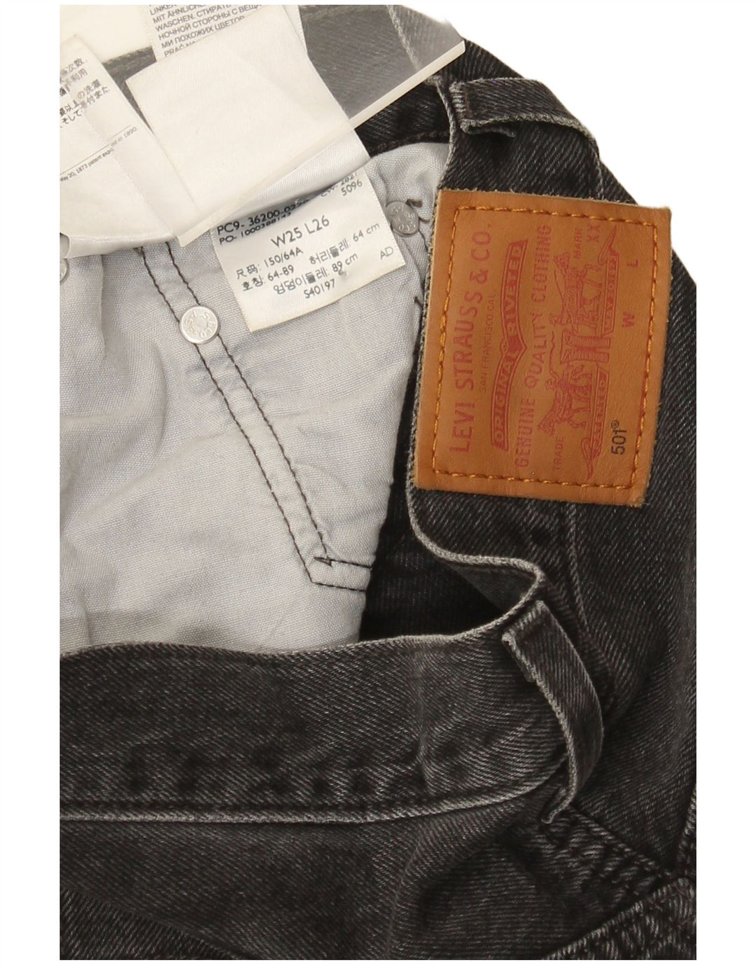 Levi's Vaqueros Rectos 501 Para Mujer W25 L26 Algodón Gris