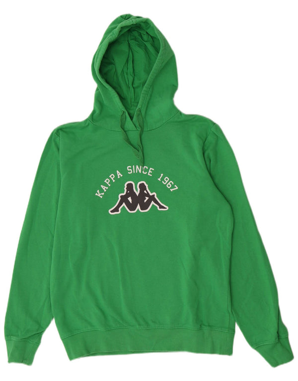 Kappa Hombre Sudadera Con Capucha Gráfica Jersey De Algodón Verde Medio
