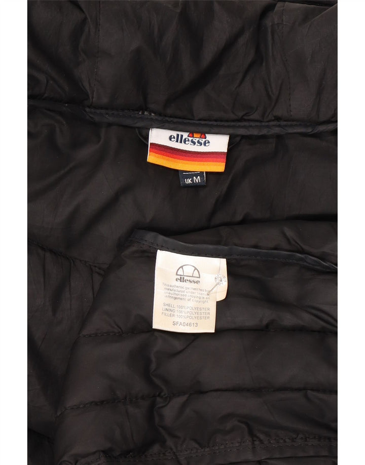 Ellesse Chaqueta acolchada con capucha para hombre UK 38 Mediana Poliéster moteado negro