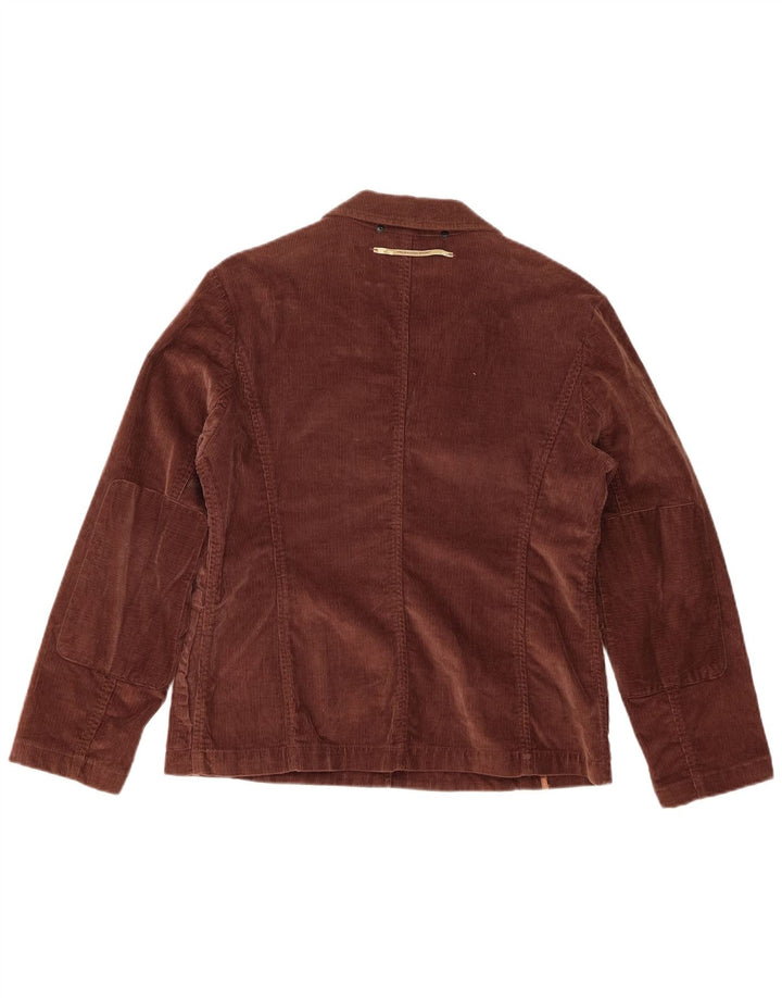 Trussardi Chaqueta Blazer De Pana De 3 Botones Para Mujer IT 46 Grande Marrón Algodón