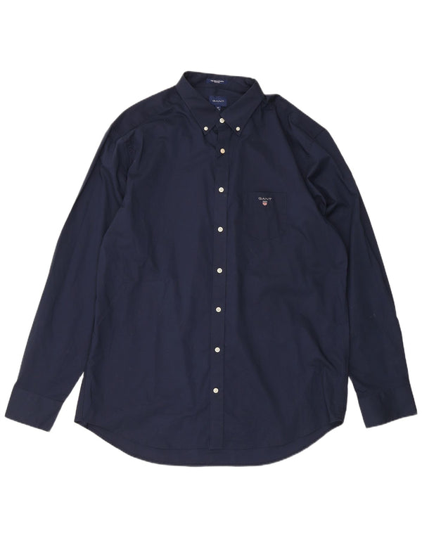 Gant Camisa Regular Fit para Hombre 2XL Azul Marino Algodón Clásico