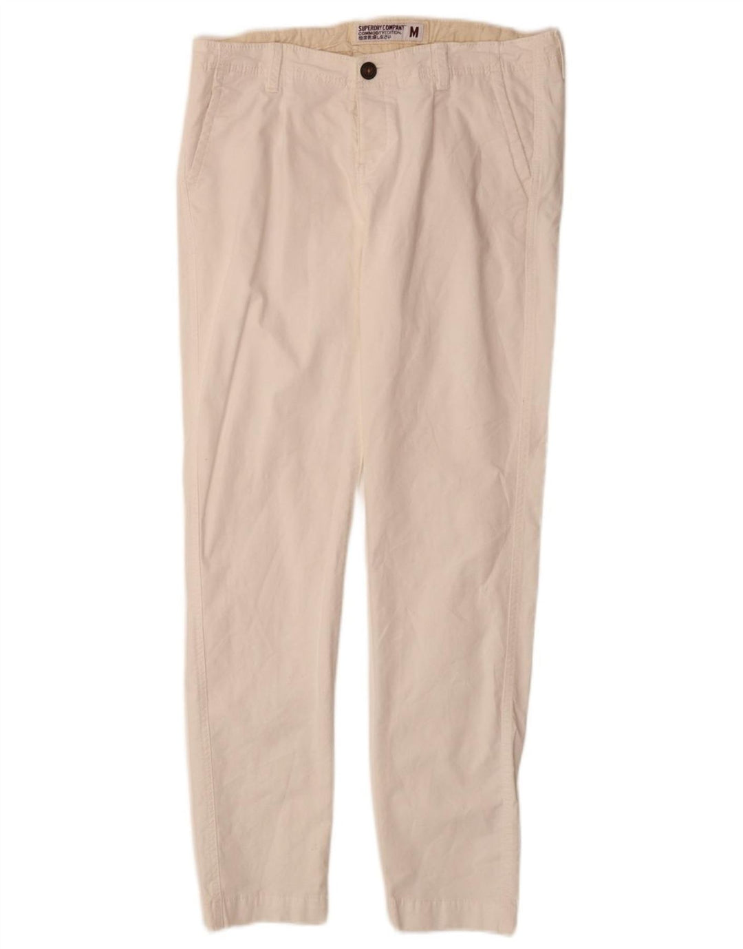 SUPERDRY Pantalón chino ajustado para mujer Medium W30 L30 Algodón blanco