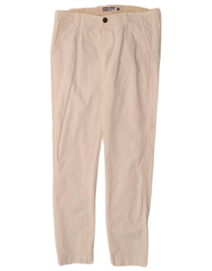 SUPERDRY Pantalón chino ajustado para mujer Medium W30 L30 Algodón blanco