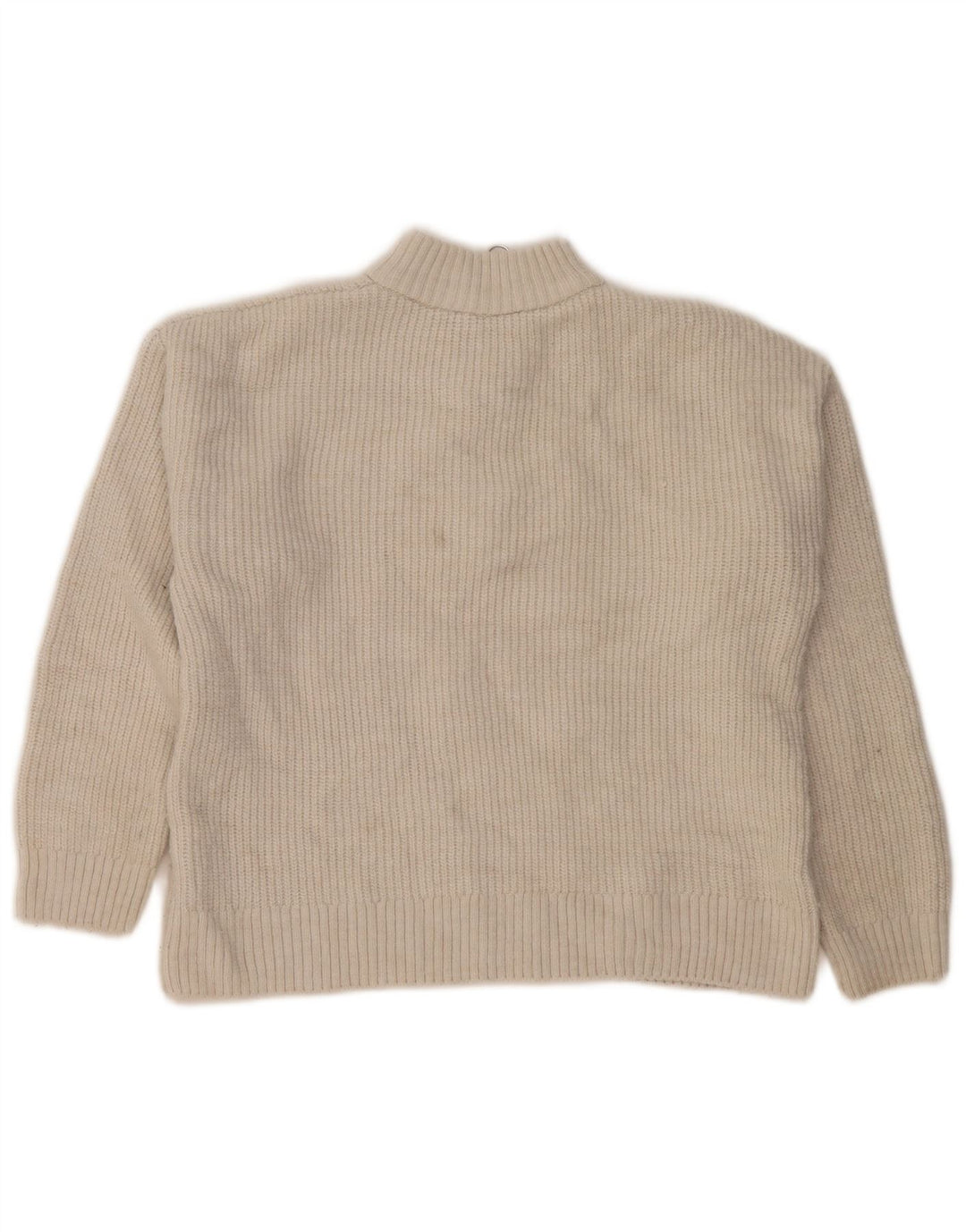 Marks & Spencer Suéter tipo jersey con cuello y cremallera para mujer UK 44 Large Off White