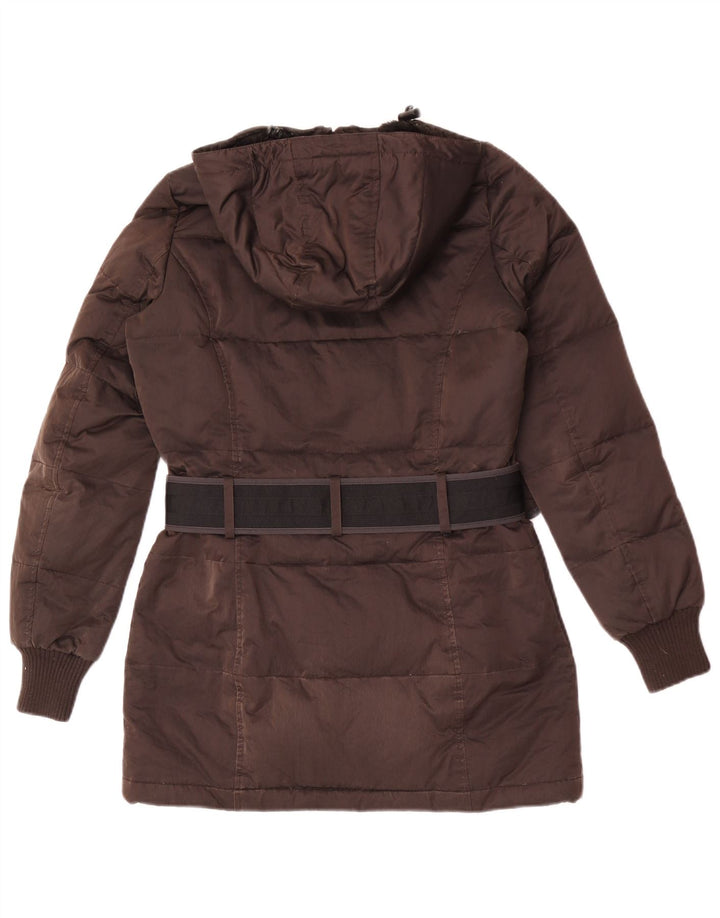 Refrigue Chaqueta acolchada extragrande con capucha para mujer UK 6 XS Marrón Poliéster