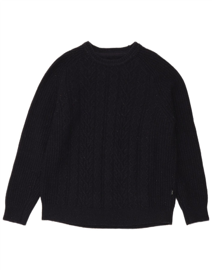 Jersey tipo jersey con cuello redondo para hombre de Fat Face, talla grande, de lana azul marino