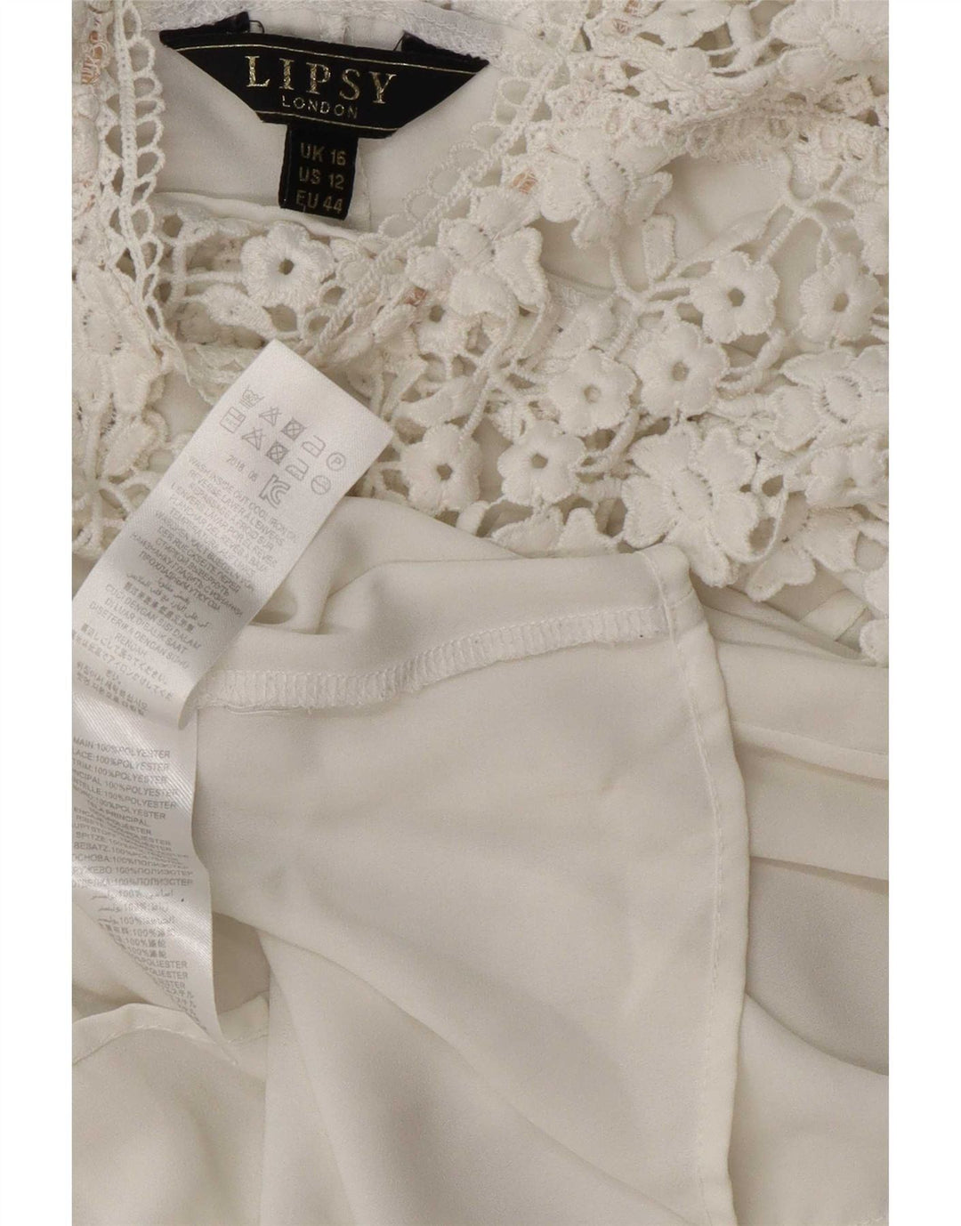 Blusa Lipsy para mujer Top UK 46 Large Poliéster blanco