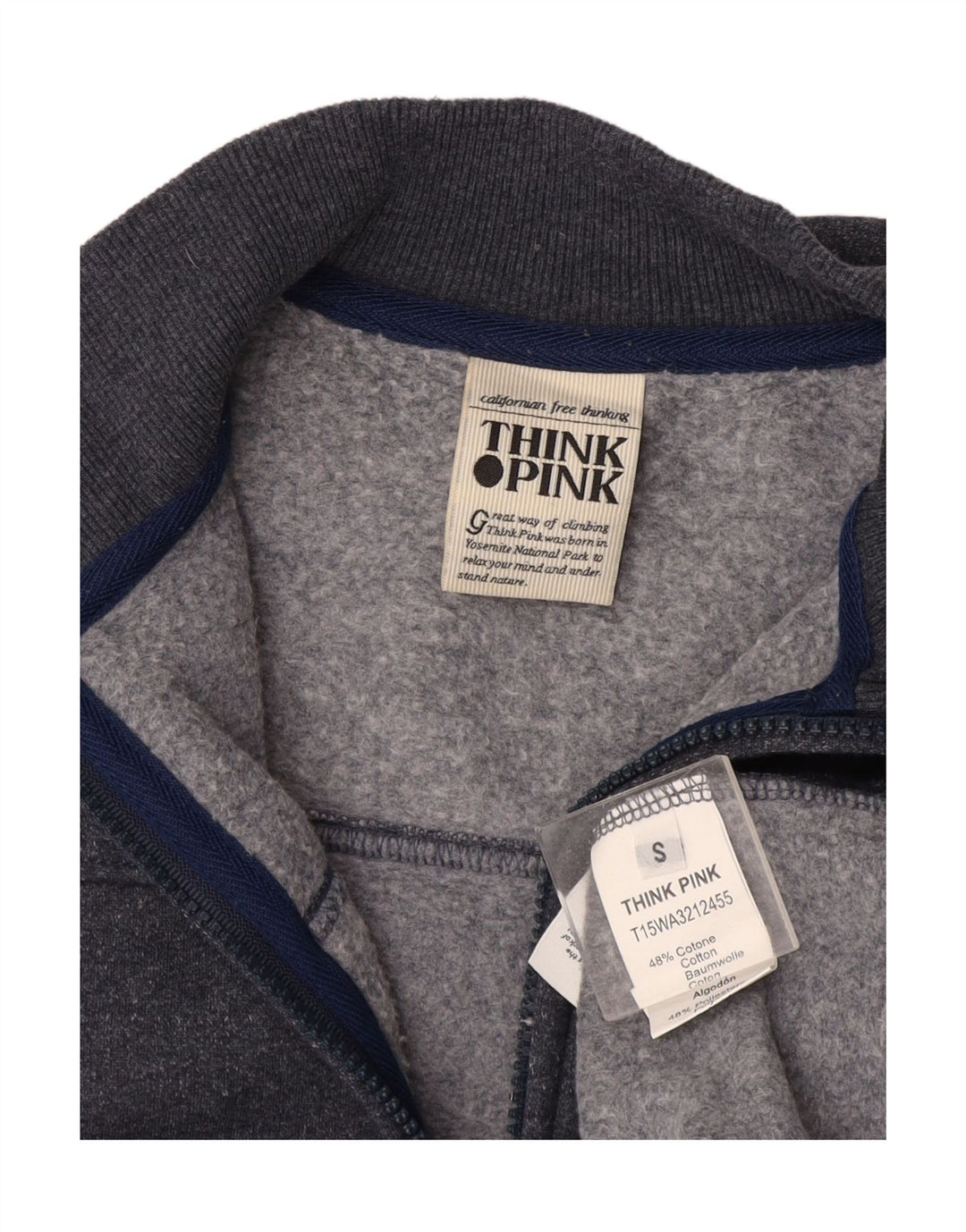 Think Pink - Chaqueta de chándal para mujer, talla 10, algodón gris pequeño
