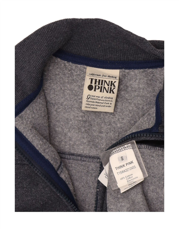 Think Pink - Chaqueta de chándal para mujer, talla 10, algodón gris pequeño
