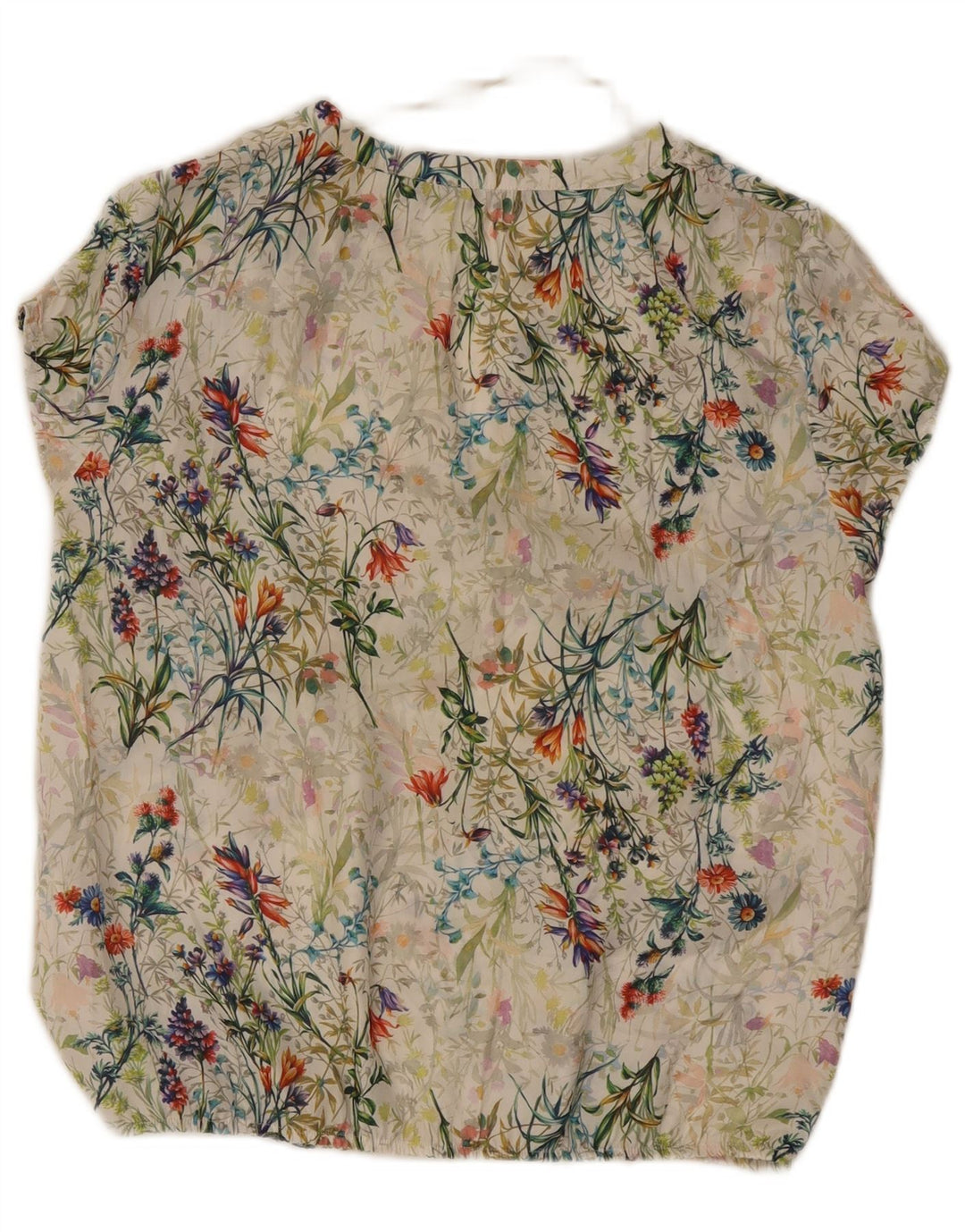 Zara Mujer Blusa Top UK 40 Mediano Poliéster Floral Multicolor