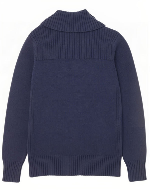 Marks & Spencer Cárdigan con cremallera completa para mujer UK 20 2XL Algodón azul marino