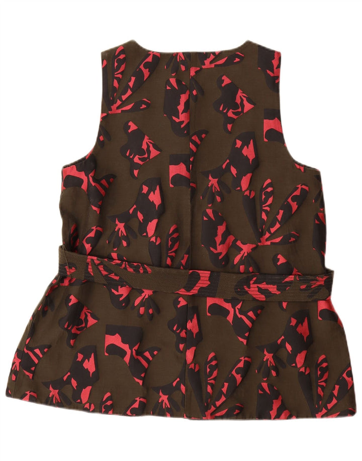 BANANA REPUBLIC Blusa con estampado abstracto para mujer Reino Unido 44 Caqui medio