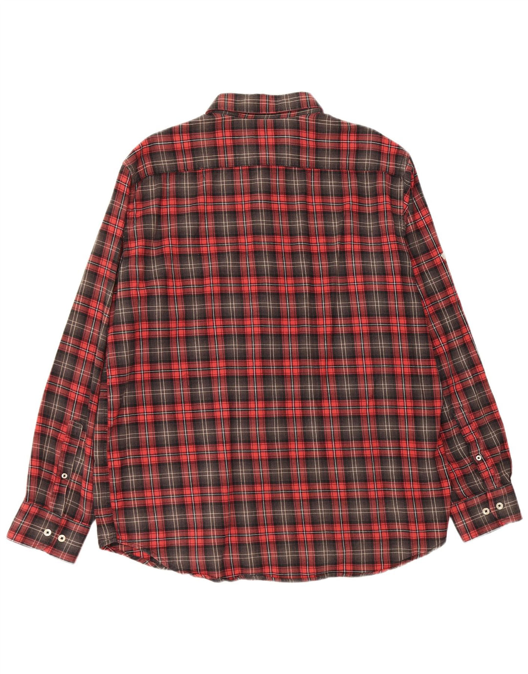CARRERA Camisa de franela de ajuste regular para hombre 2XL Algodón a cuadros rojos