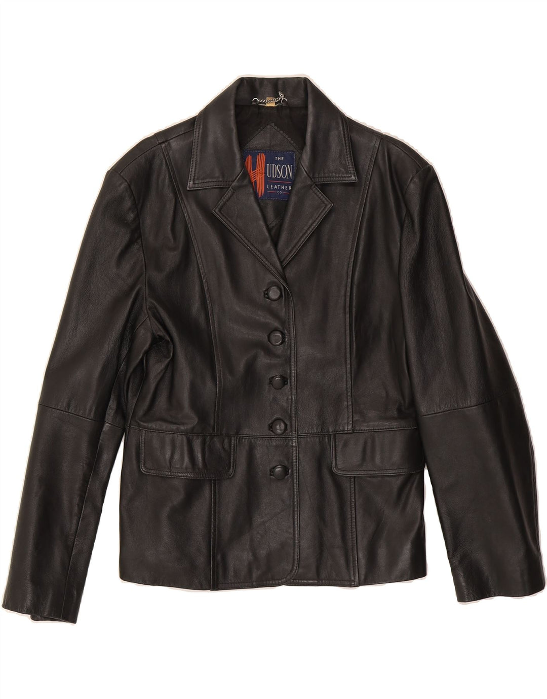 HUDSON Womens Leather Jacket UK 14 Medium Black Leather Vintage Hudson and Second-Hand Hudson from Messina Hembry 