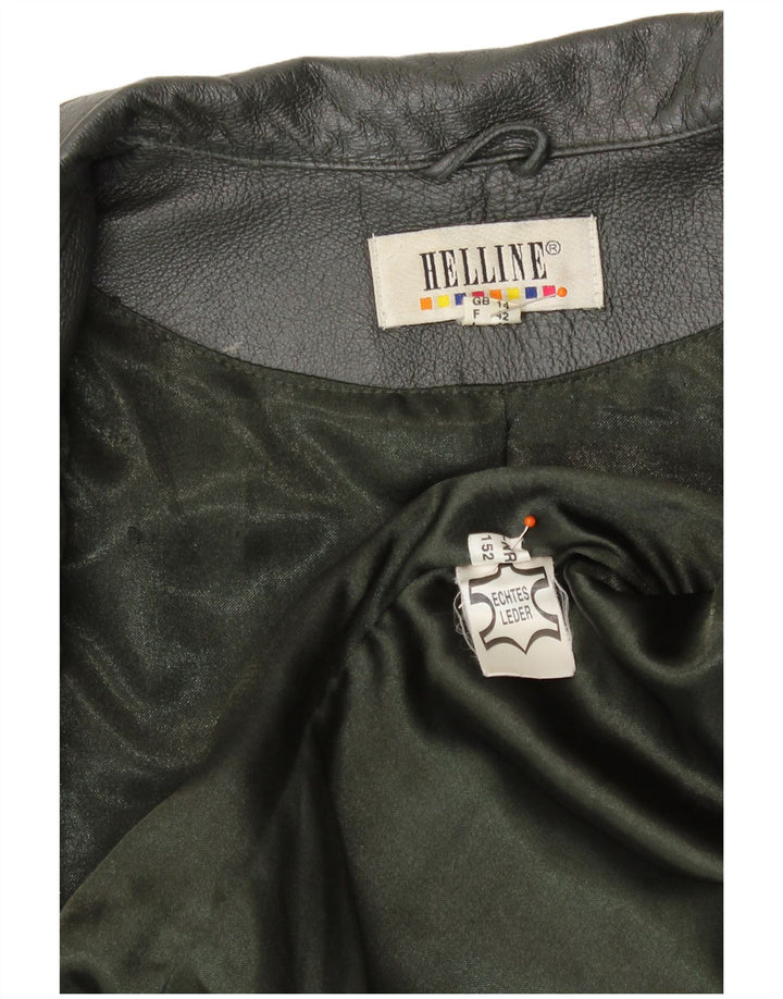 HELLINE Chaqueta de cuero para mujer UK 44 Cuero verde medio